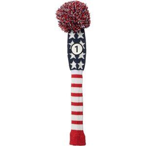 Maxfli Vintage Knit Driver Head Cover, Red, White, and Blue, NWT